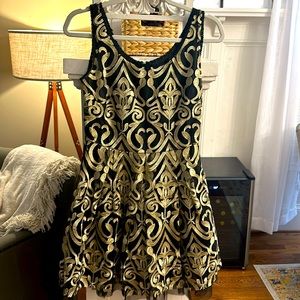 Women’s Small: Black and Gold Cocktail Dress